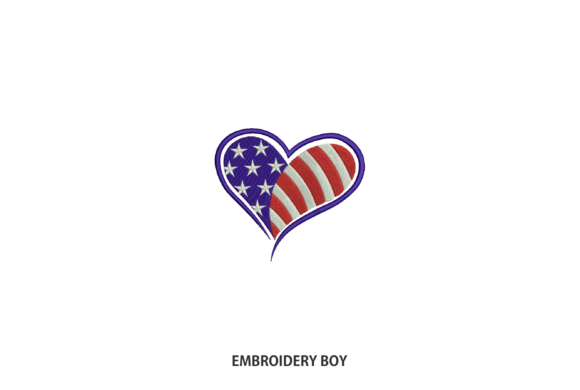 Review: American Flag Heart Embroidery Design