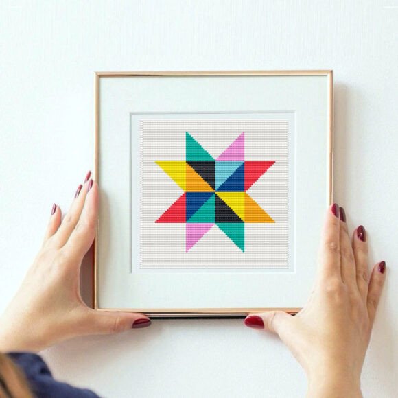Review: Colorful Geometric Star Cross Stitch