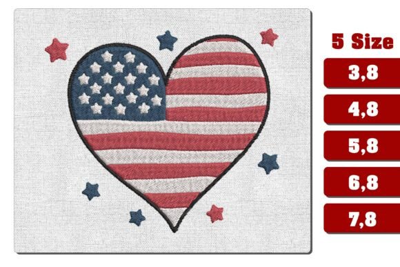 Review: Patriotic American Flag Heart Embroidery