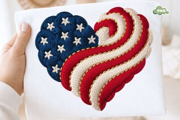 Review: USA Flag Heart Embroidery PNG Design