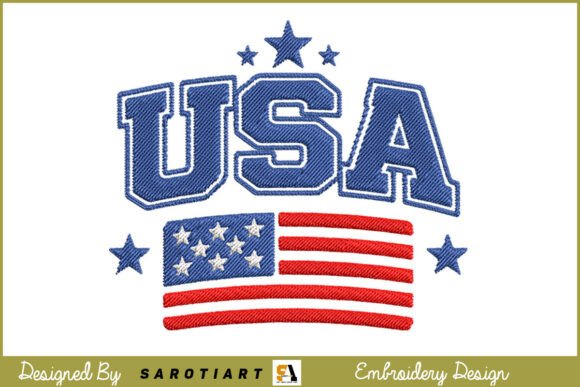 Review: USA with American Flag Embroidery Design
